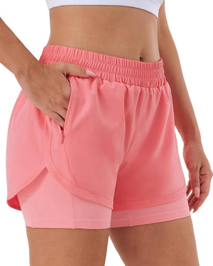 Women breathable loose non-see-through yoga shorts in various colors
