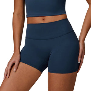 Brushed high waist women's yoga shorts in various colors
