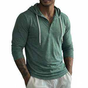 Outdoor fitness long-sleeve hooded button-up shirt in multiple colors