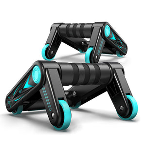 Multifunctional abdominal muscle wheel in black and lake blue for home fitness