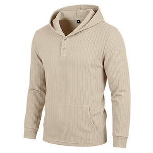 Men's herringbone jacquard textured casual hoodie in various colors