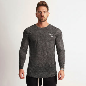Doctor Muscle men's long sleeve fitness training top in various colors