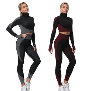 3-piece seamless women's yoga and gym set in various colors