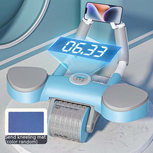 Abdominal wheel fitness equipment with automatic rebound and elbow support in multiple colors