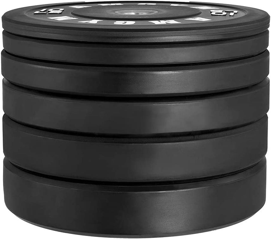 2-Inch Olympic Rubber Bumper Plates Set (10-650 lbs) for Home Gym Strength Training and Weight Lifting - Available in Multiple Colors
