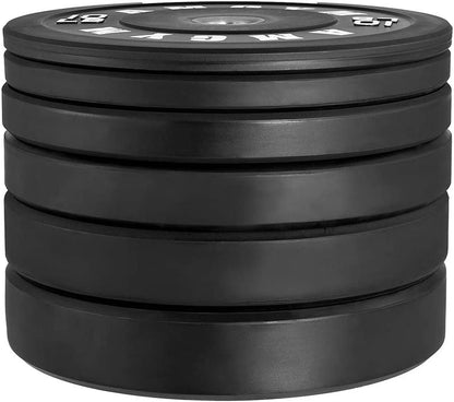 2-Inch Olympic Rubber Bumper Plates Set (10-650 lbs) for Home Gym Strength Training and Weight Lifting - Available in Multiple Colors