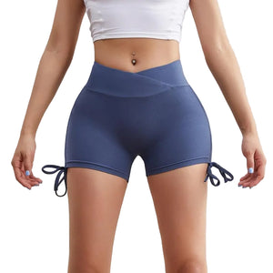 Women's summer drawstring yoga shorts available in multiple colors