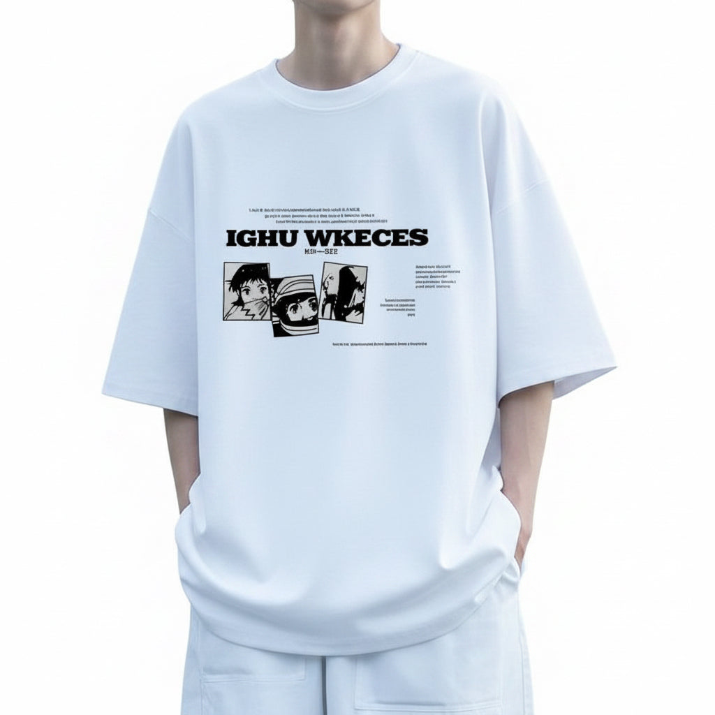 Men's short-sleeve loose fit cotton t-shirt in various colors