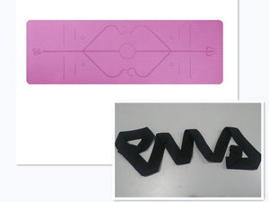 Non slip TPE yoga mat with position lines in various colors
