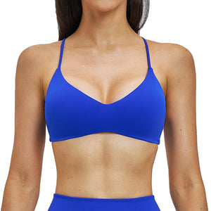 Push-up yoga sports bra in multiple colors with fixed double straps