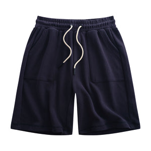 Men's cotton sports shorts with drawstring waist in various colors