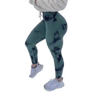 Tie dye seamless women's yoga leggings in multiple colors