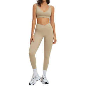 High-end women's yoga set with bra and trousers in multiple colors
