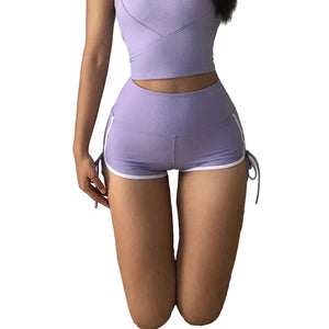 Women's high waist slim fit sports shorts in various colors