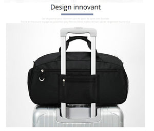 Dry and wet separation fitness travel bag in multiple colors with zipper and multiple compartments