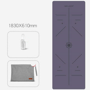 Folding anti-slip yoga mat with natural rubber base and suede surface