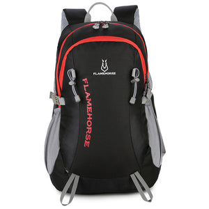 Unisex sports backpack in various colors with 36-55L capacity and ergonomic design