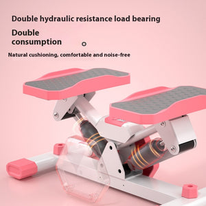 Pink mini silent hydraulic foot pedal stepper for home fitness