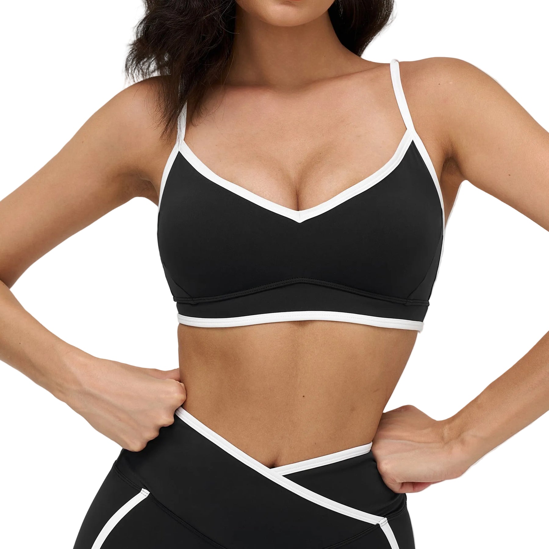 Contrast color yoga sports bra for women in multiple colors and sizes