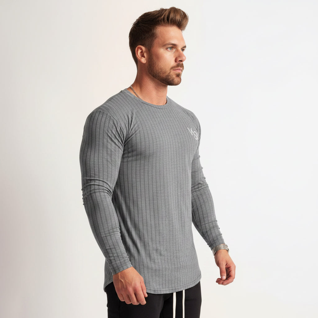 Doctor Muscle men's long sleeve fitness training top in various colors