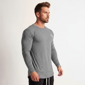 Doctor Muscle men's long sleeve fitness training top in various colors