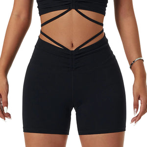 Nude high waist yoga shorts for women in various colors including brown, green, black, white, and red