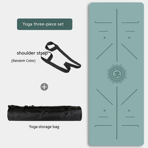 Natural rubber non-slip professional yoga mat set in various colors with shoulder strap and storage bag