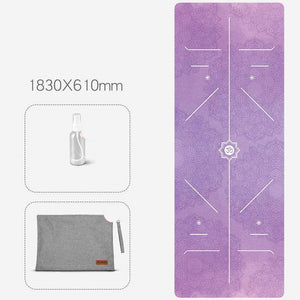 Folding anti-slip yoga mat with natural rubber base and suede surface