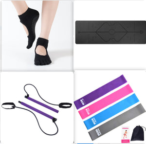 Non slip TPE yoga mat with position lines in various colors