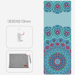 Folding anti-slip yoga mat with natural rubber base and suede surface