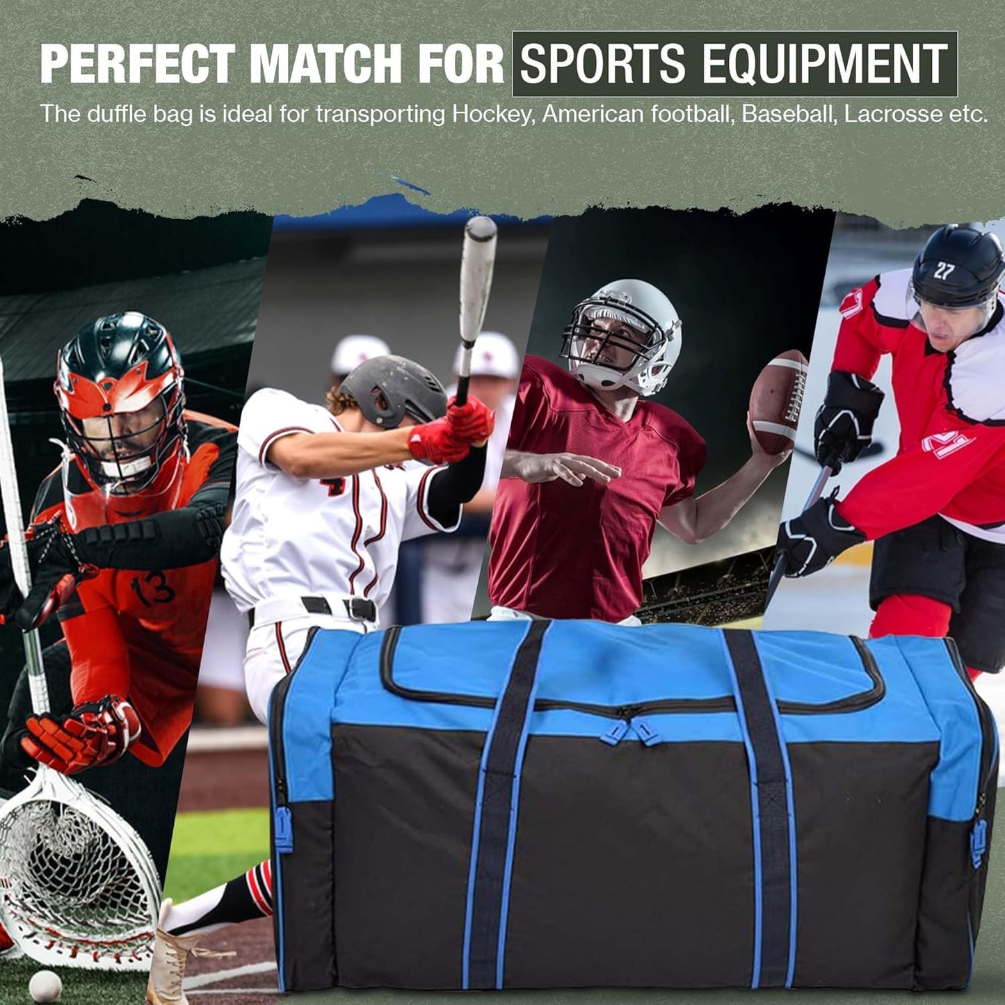 Durable Heavy-Duty Multi-Pocket Sports Gym Duffel Bag for Travel