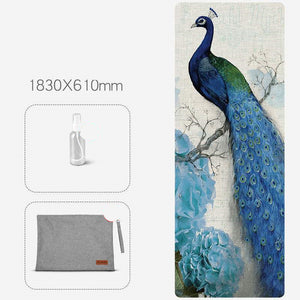 Folding anti-slip yoga mat with natural rubber base and suede surface