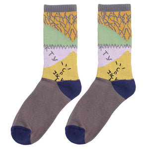 Cotton stitching children's socks in army green color