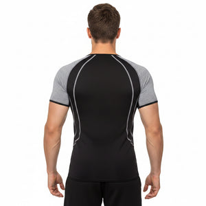 Men's grey yoga fitness sweatshirt for outdoor and gym wear