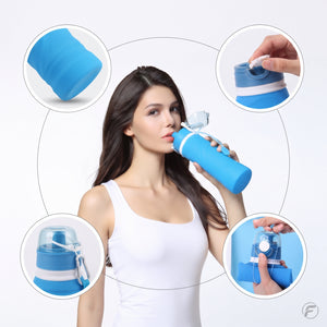 SILICONE FOLDING TRAVEL WATER BOTTLE