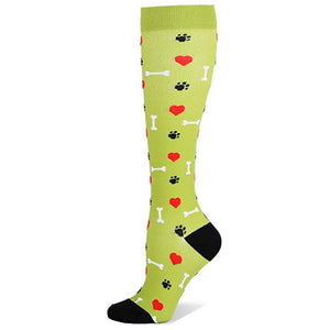 Breathable sports compression cycling and running socks in various colors and patterns