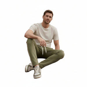 Men's high-stretch anti-wrinkle casual pants in sleek black with a tailored fit