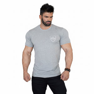 Men's casual fitness running t-shirt in black, white, red, and grey colors