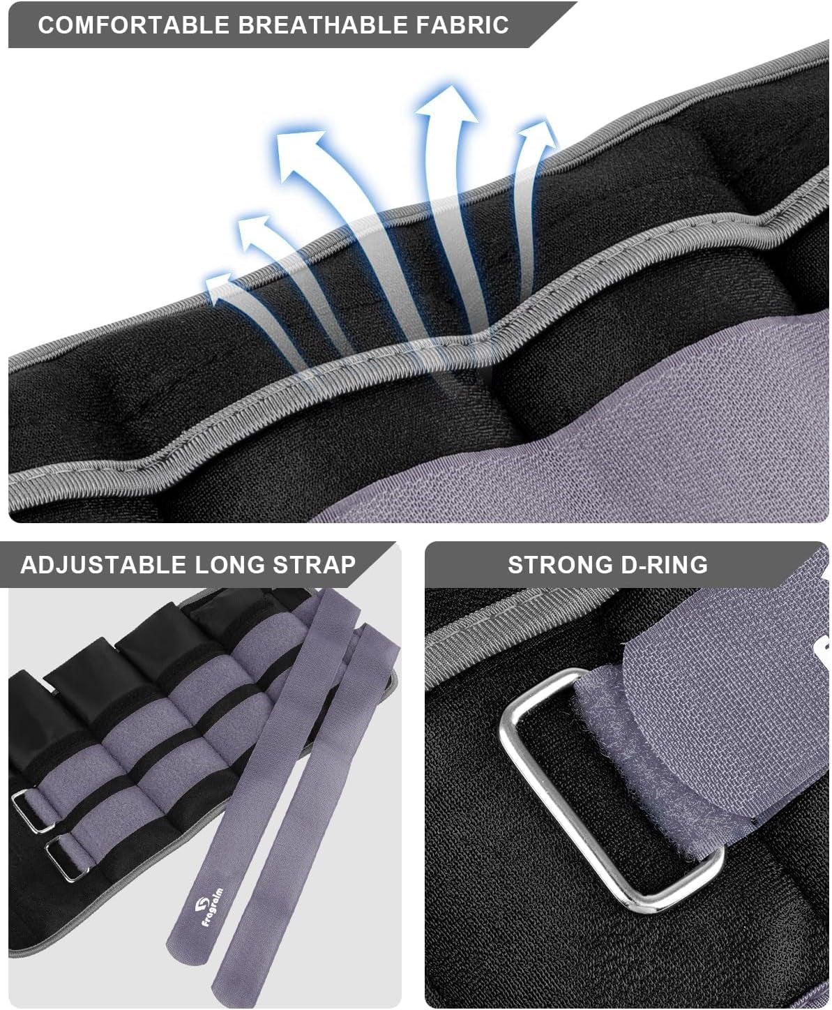 Adjustable Ankle Weights (1-20 lbs) with Removable Weights for Jogging, Gymnastics, Aerobics, and Physical Therapy