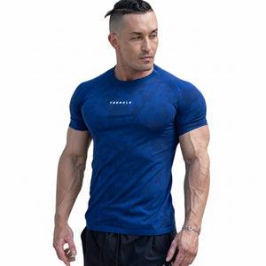 Men's camouflage workout t-shirt in various colors and sizes