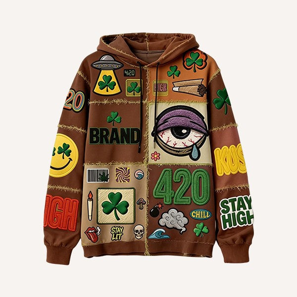CASUAL PRINTED POLYESTER SWEATER