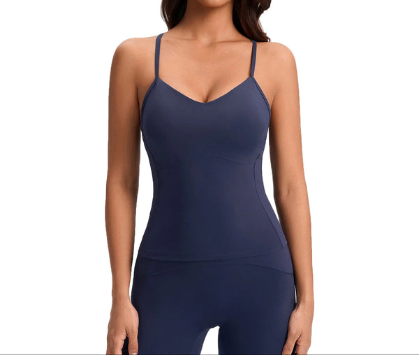 WOMEN'S BRUSHED YOGA VEST WITH CHEST PAD