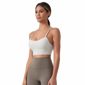 Nude-feel Y-back beauty-back sports bra in multiple colors and sizes
