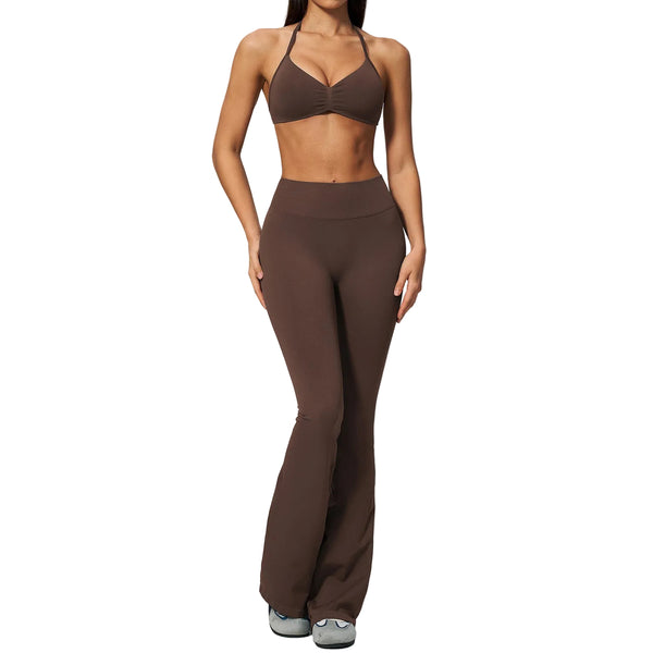 WOMEN'S HALTER TOP AND FLARED PANTS SET