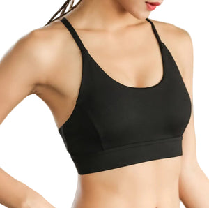 Back mesh triangle push up sports bra in various colors