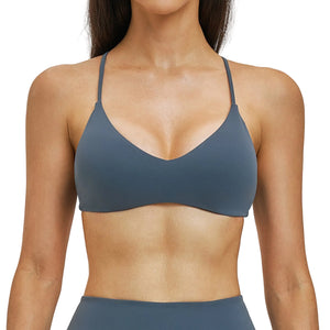 Push-up yoga sports bra in multiple colors with fixed double straps