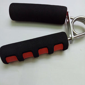 Adjustable metal finger grip strengthener with black sponge grip