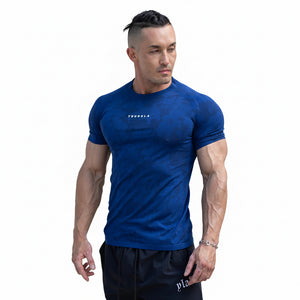 Men's camouflage workout t-shirt in various colors and sizes