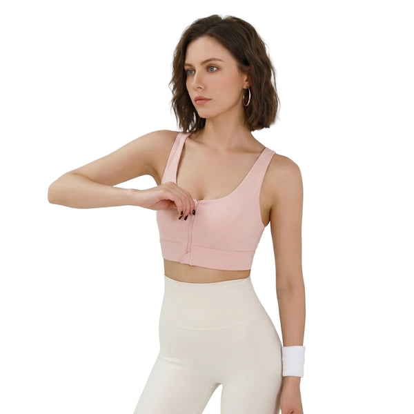 HIGH-IMPACT FRONT-ZIP SPORTS BRA WITH INTEGRATED CUP