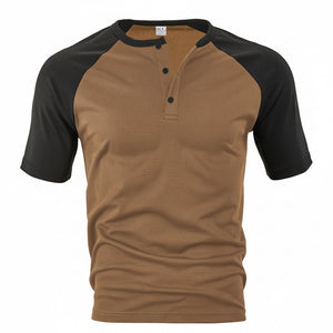 Men's colorblock short-sleeved moisture-wicking polo shirt in multiple colors